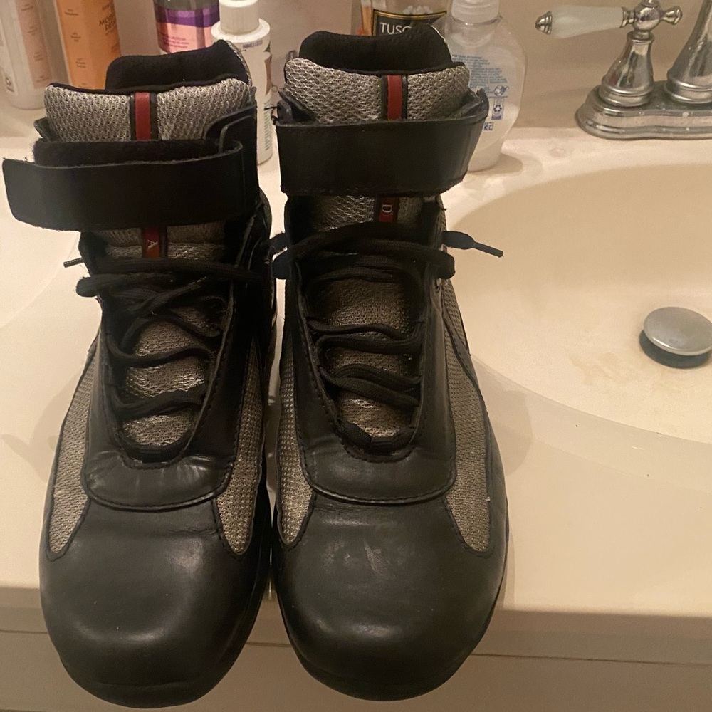 Prada high top sneakers/Boots.Black and Grey Size 11